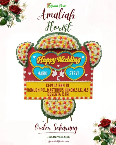 Karangan Papan Bunga Pernikahan di Silae